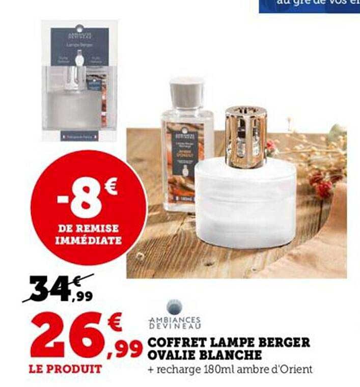 coffret lampe berger ovalie blanche ambiances devineau