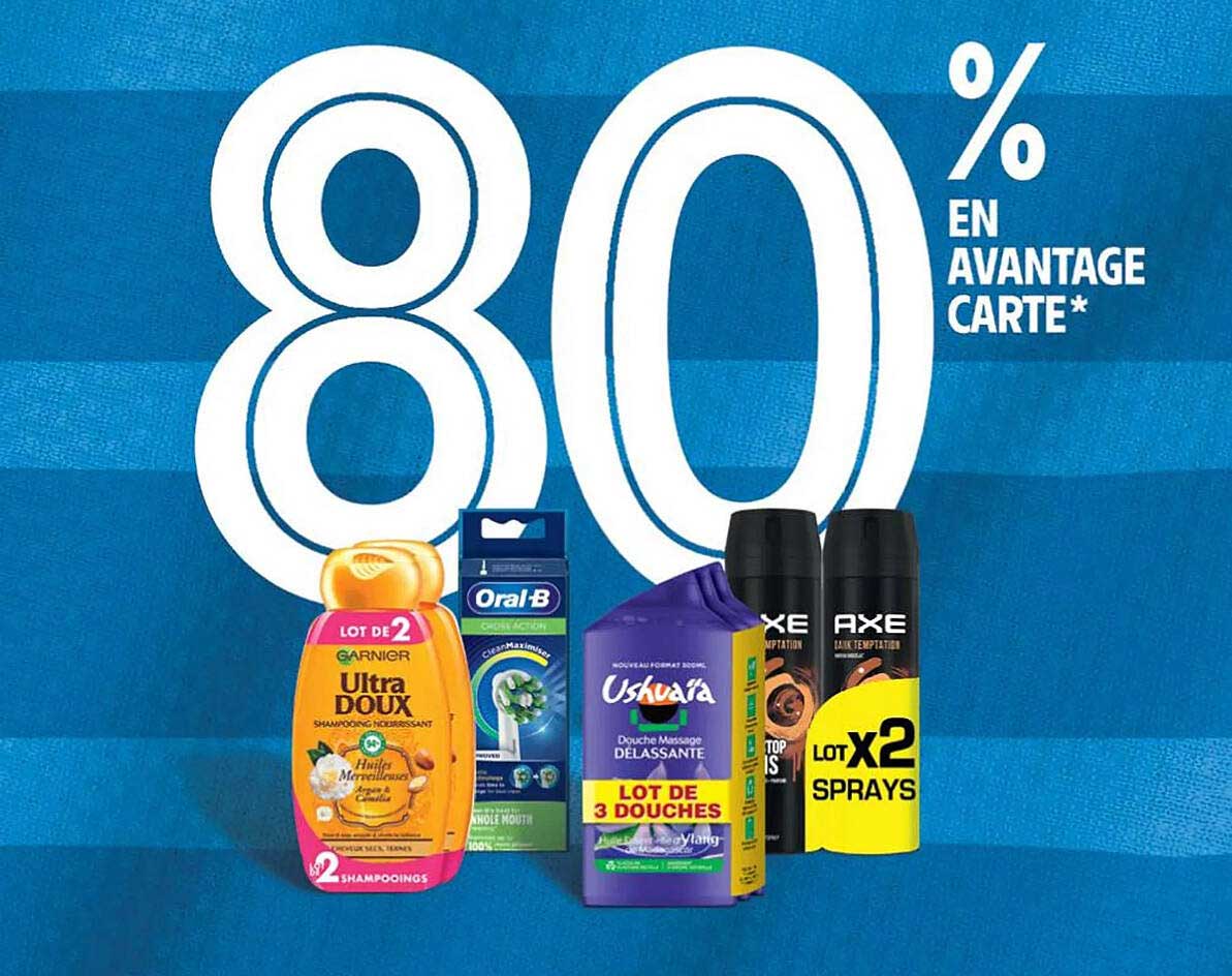 garnier ultra doux, oral-b, ushuaïa, axe