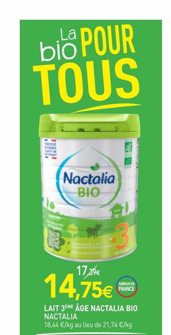 lait 3ème âge nactalia bio nactalia