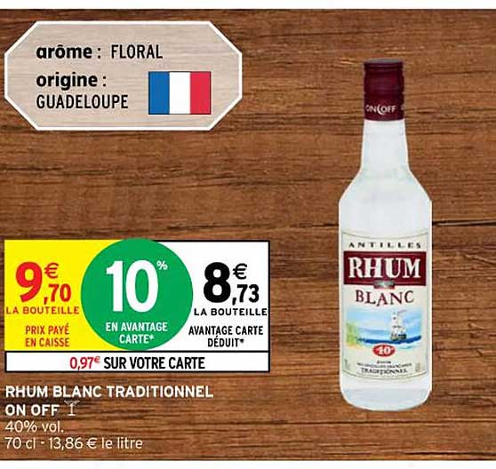 rhum blanc traditionnel on off