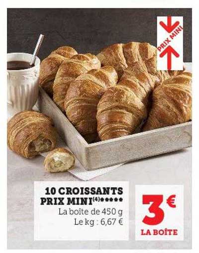 10 croissants prix mini