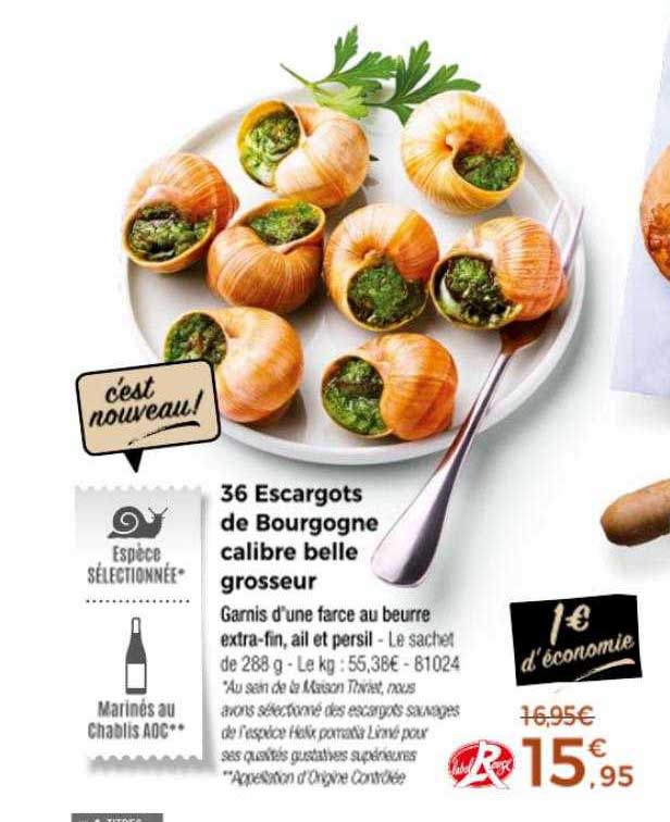 36 escargots de bourgogne calibre helle grosseur