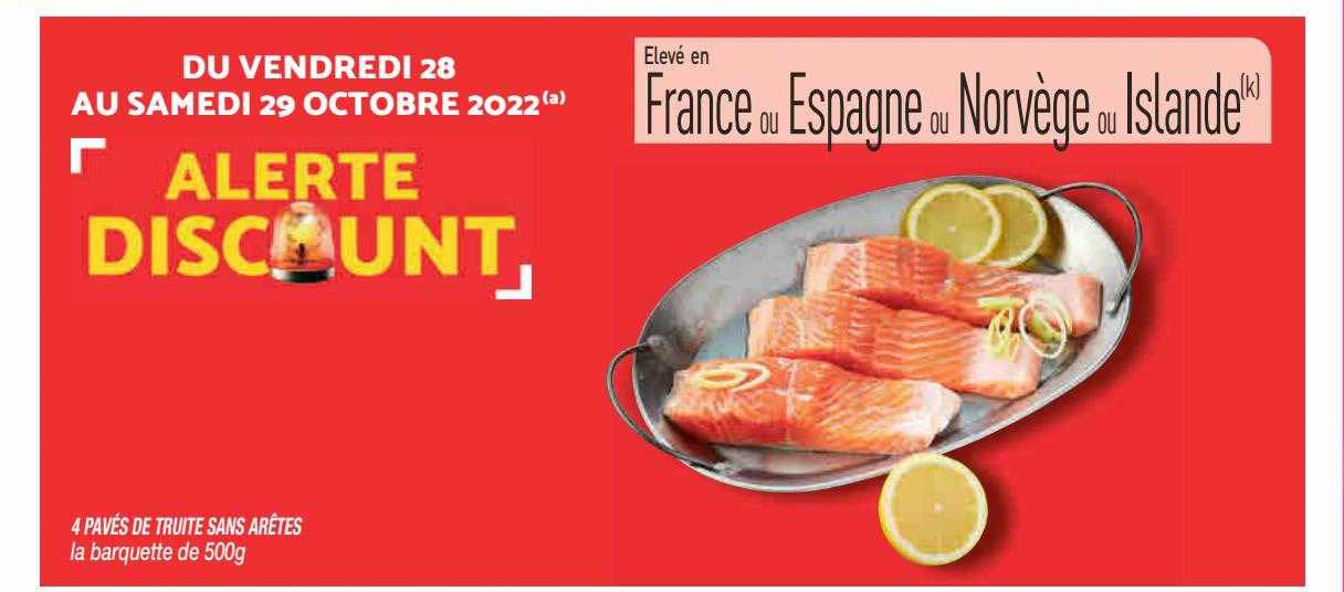 4 pavés de truite sans arêtes