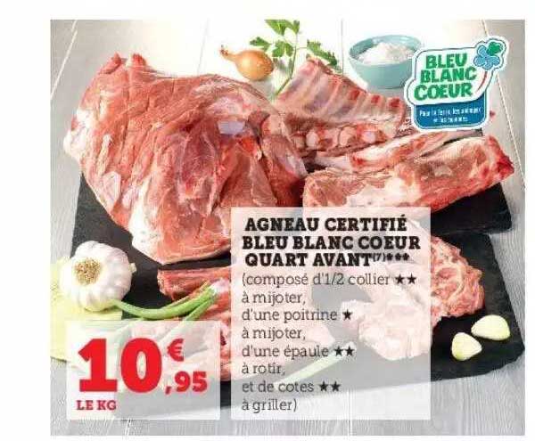 agneau certifié bleu blanc cœur quart avant