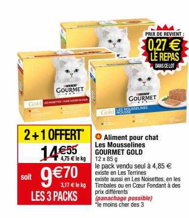 aliment pour chat les mousselines gourmet gold