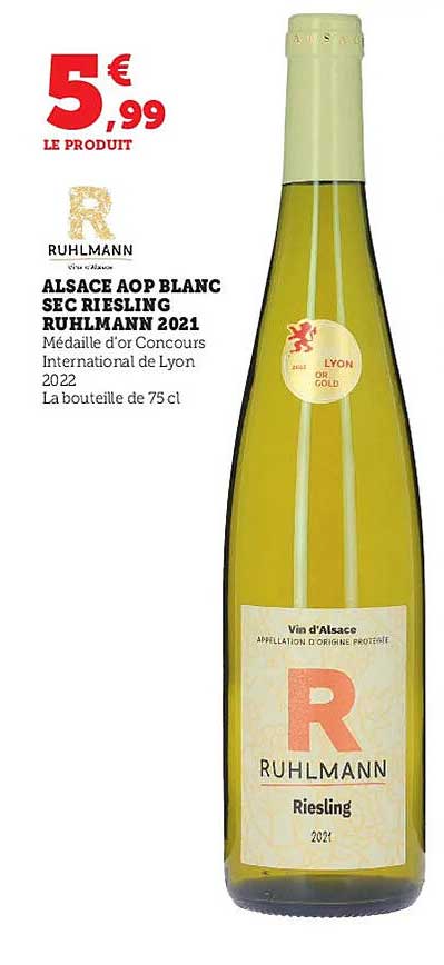 Alsace Aop Blanc Sec Riesling Ruhlmann 2021