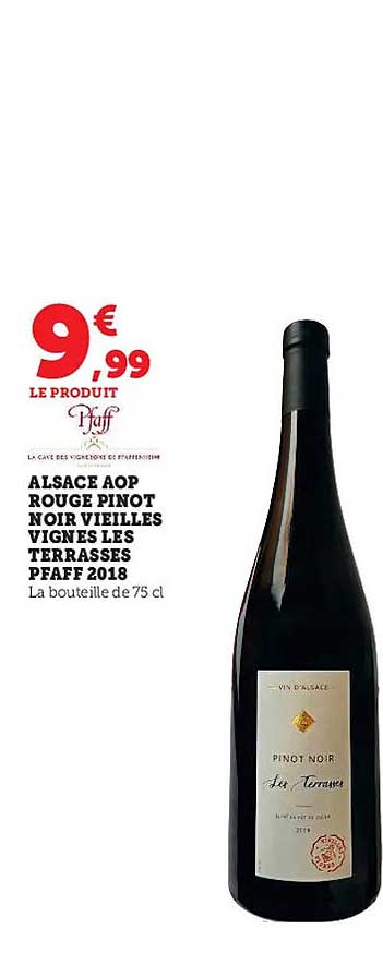 alsace aop rouge pinot noir vieilles vignes les terrasses pfaff 2018