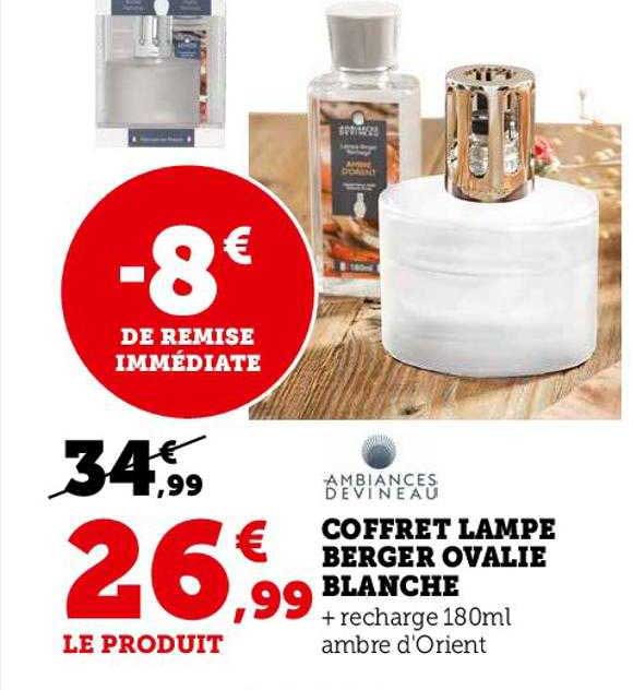 ambiances devineau coffret lampe berger ovalie blanche