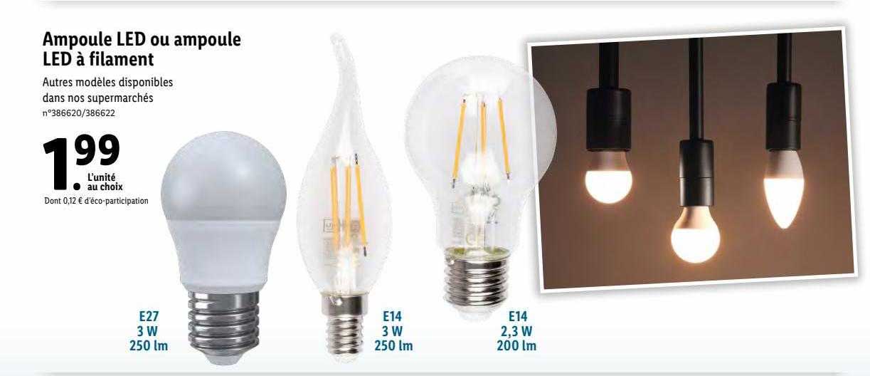 ampoule led ou ampoule led à filament