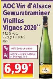 aoc vin d'alsace gewurztraminer vieilles vignes 2020