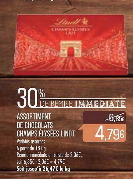 assortiment de chocolats champs élysées lindt