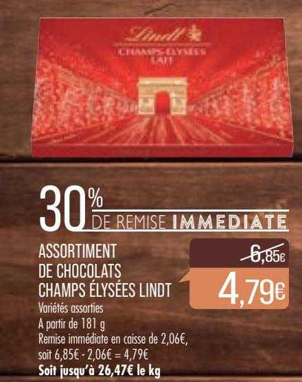 assortiment de chocolats champs élysées lindt