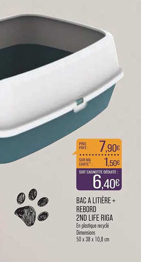 bac à litière + rebord 2nd life riga