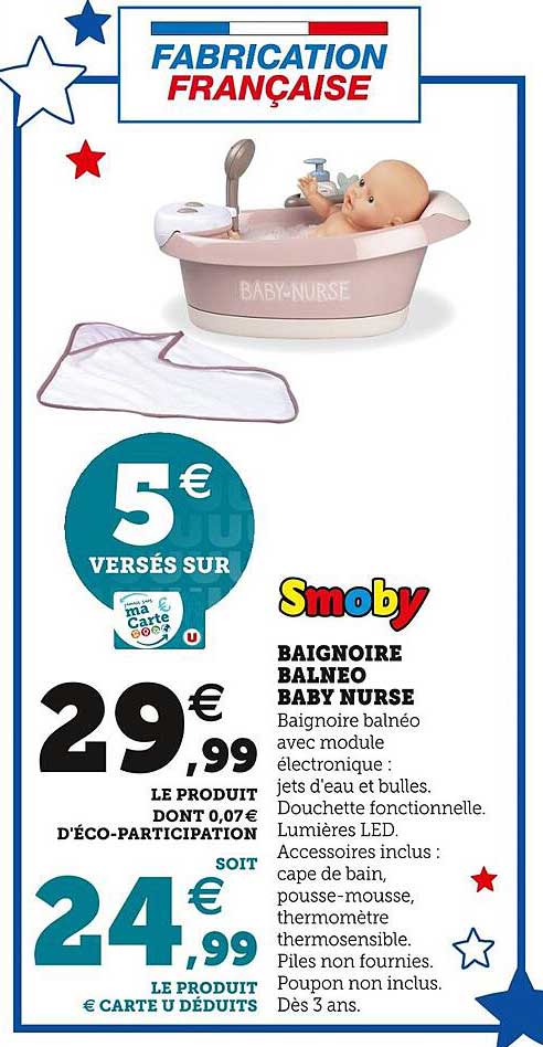 baignoire balneo baby nurse smoby