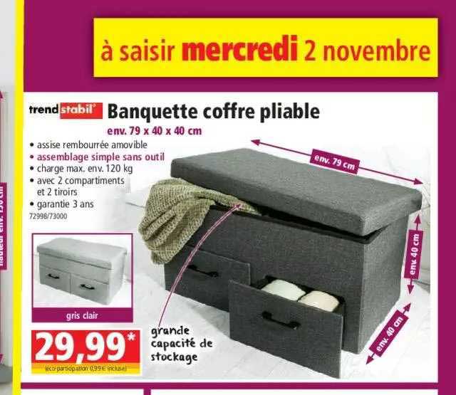 Banquette Coffre Pliable Trend Stabil