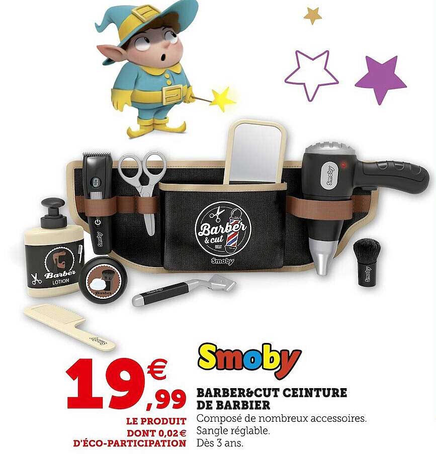 barber & cut ceinture de barbier smoby