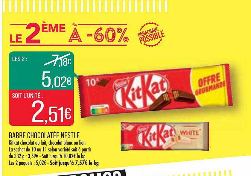 barre chocolatée nestlé