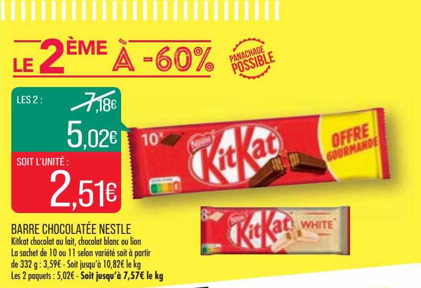 barre chocolatée nestlé