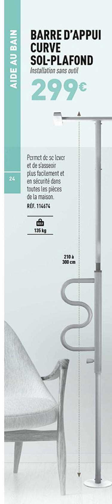 barre d'appui curve sol-plafond