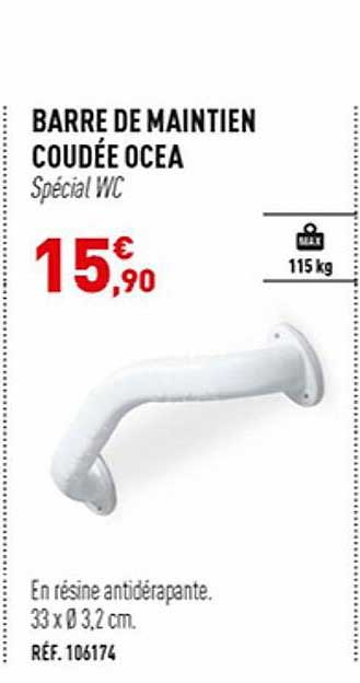 barre de maintien coudée ocea