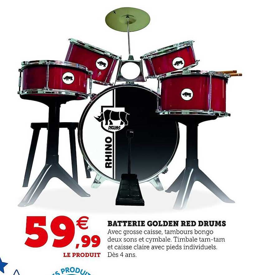 Batterie Golden Red Drums