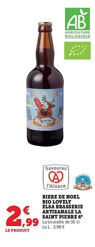 Bière De Noël Bio Lovely Elsa Brasserie Artisanale La Saint Pierre 6°