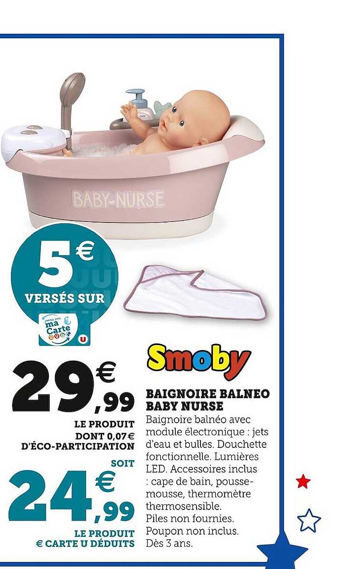 baignoire balnéo baby nurse smoby