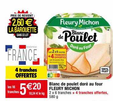 blanc de poulet doré au four fleury michon