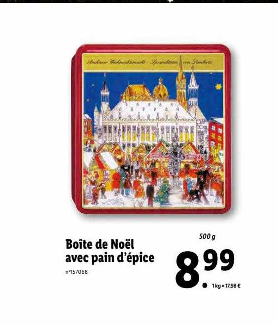 boîte de noël avec pain d'épice