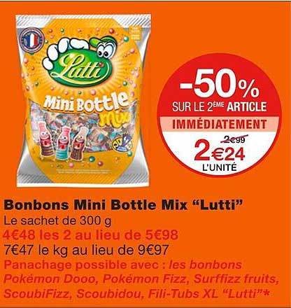bonbons mini bottle mix lutti