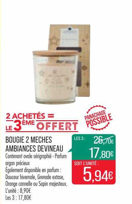 bougie 2 mèches ambiances devineau