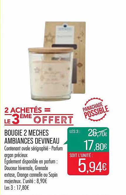 bougie 2 mèches ambiances devineau