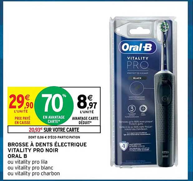 brosse à dents électrique vitality pro noir oral b