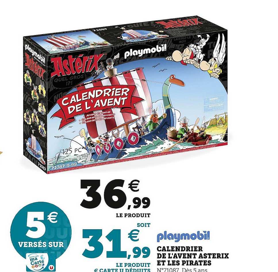 calendrier de l'avent astérix et les pirates playmobil