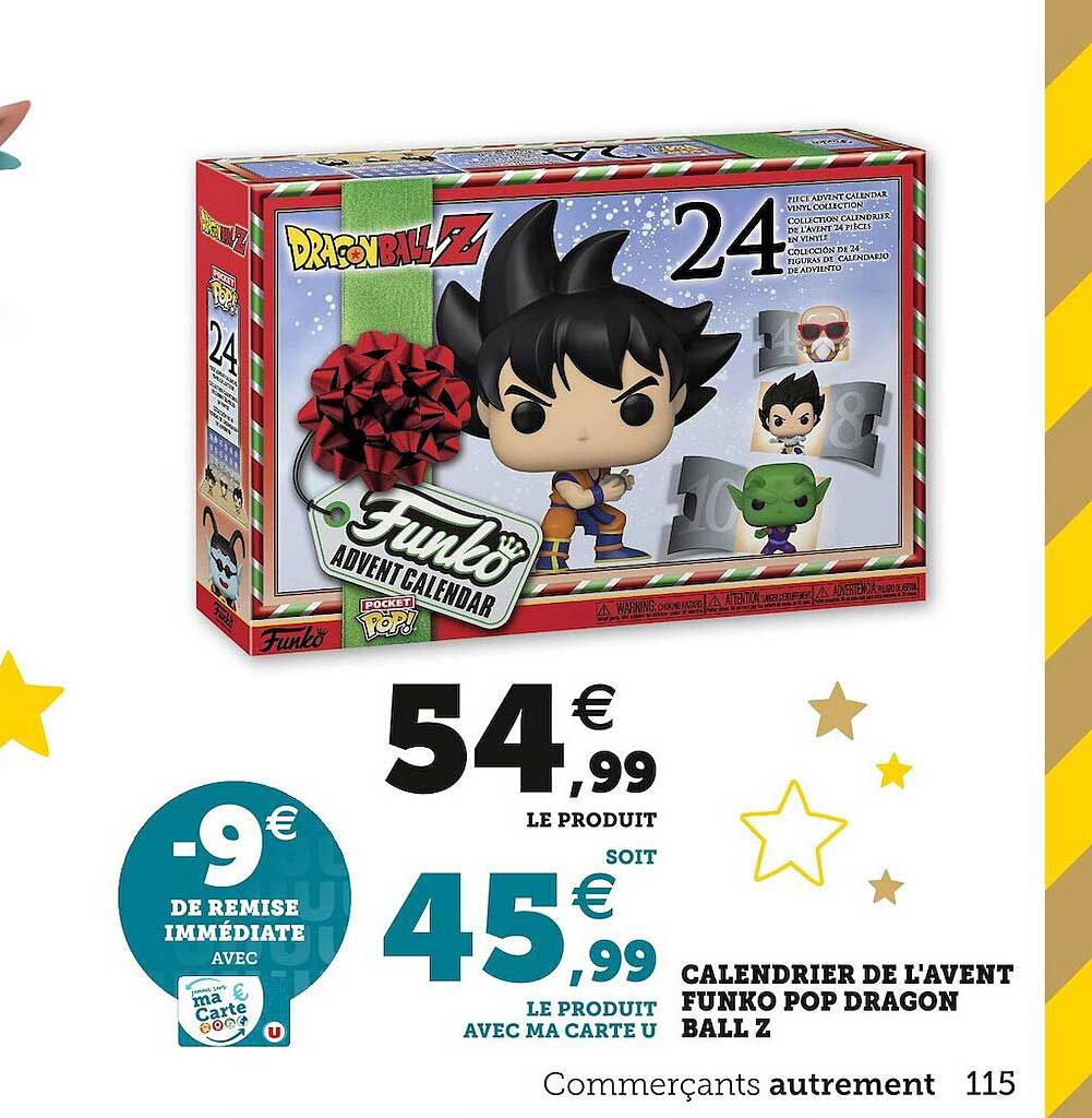 calendrier de l'avent funko pop dragon ball z