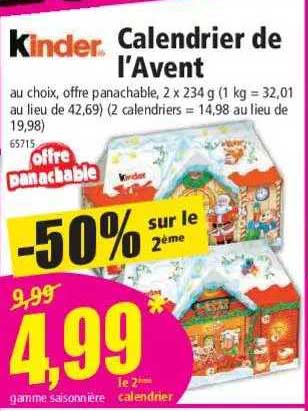 calendrier de l'avent kinder