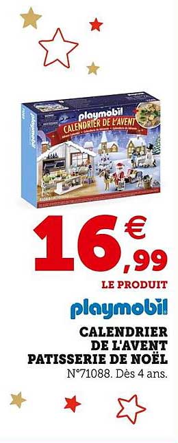 calendrier de l'avent pâtisserie de noël playmobil