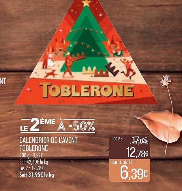 calendrier de l'avent toblerone