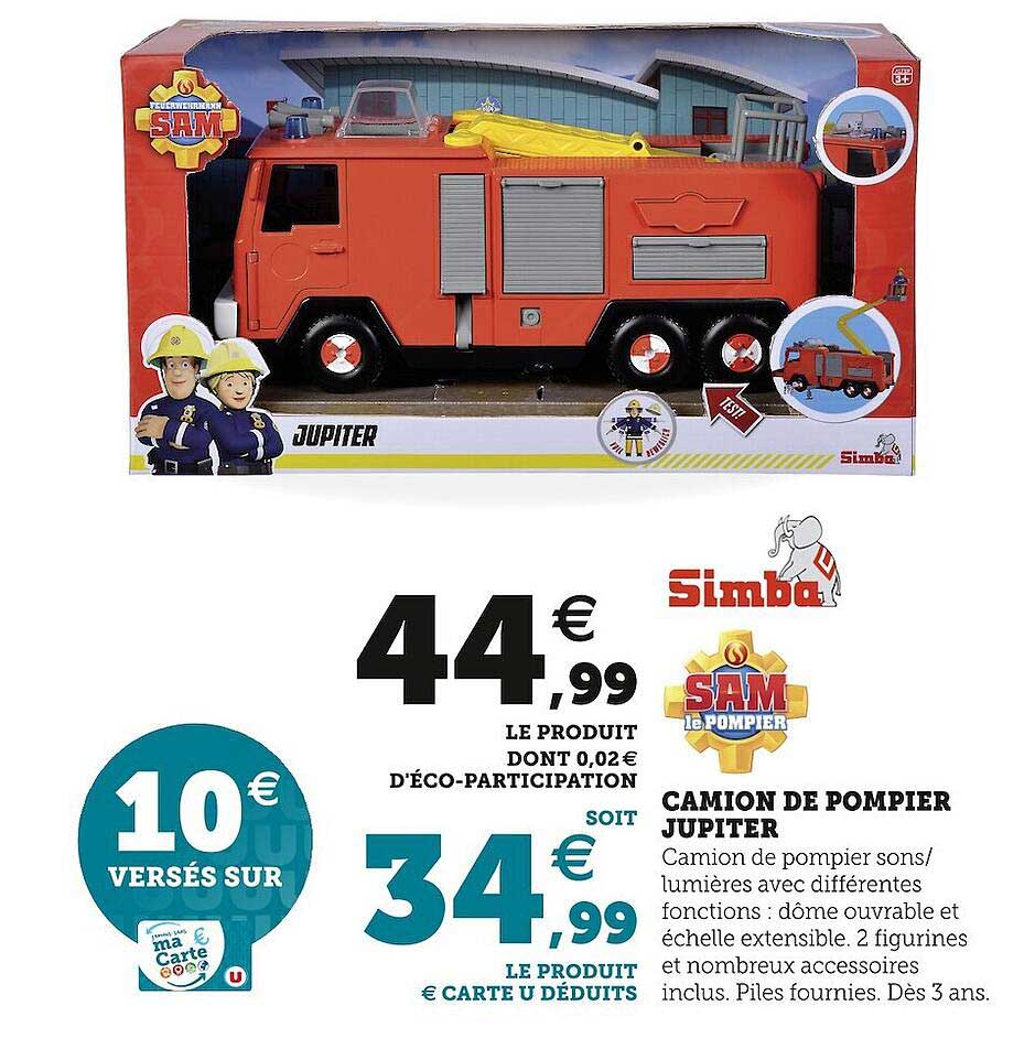 camion de pompier jupiter simba sam le pompier