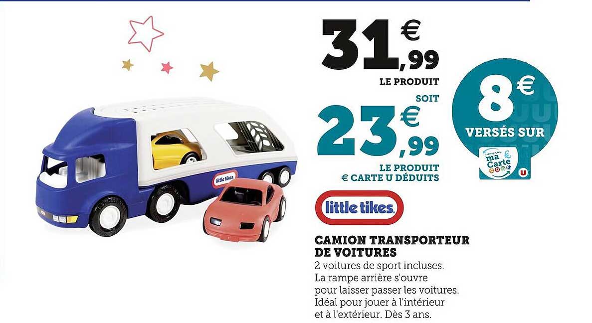 camion transporteur de voitures little tikes