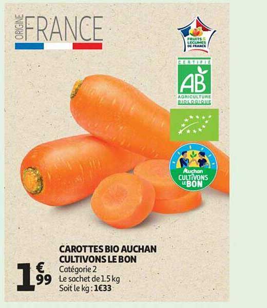 carottes bio auchan cultivons le bon