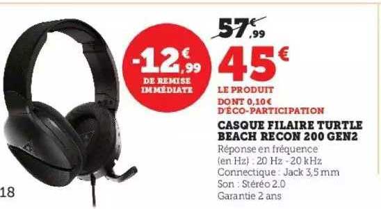 casque filaire turtle beach recon 200 gen2