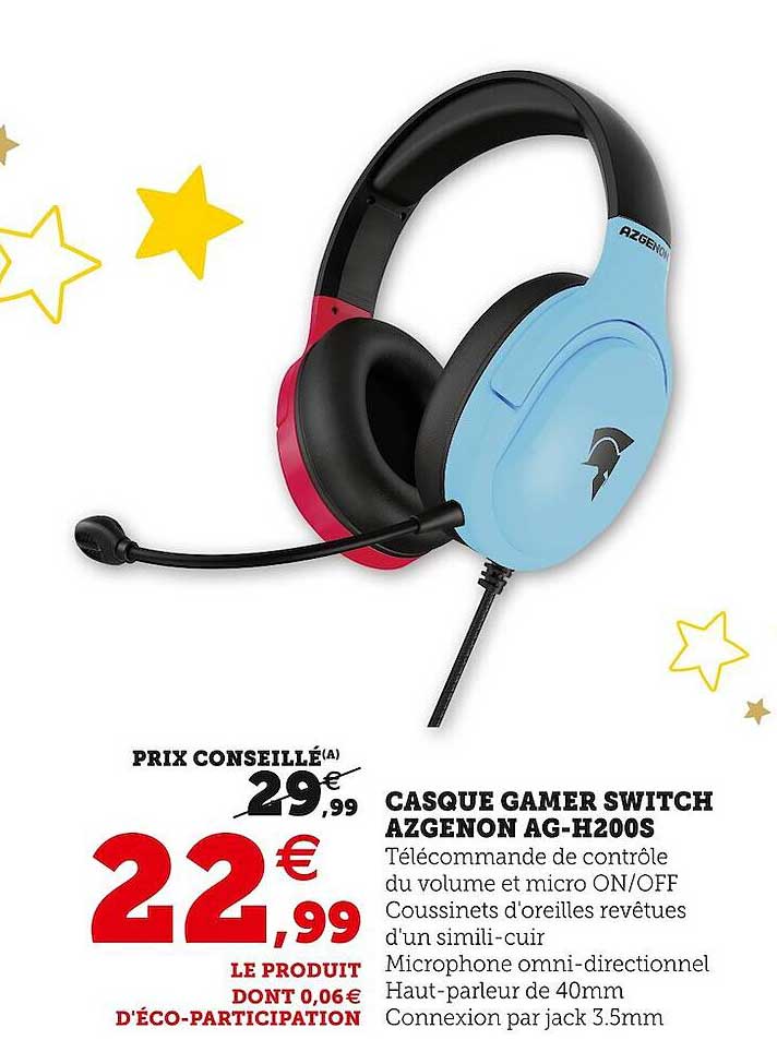 Casque Gamer Switch Azgenon Ag-h200s