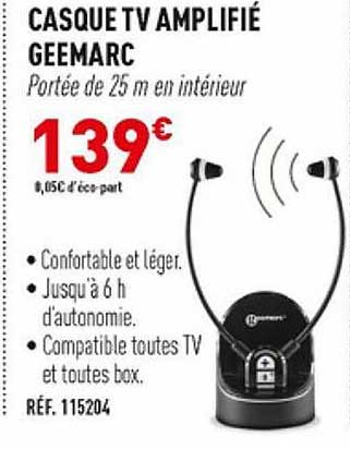 casque tv amplifié geemarc