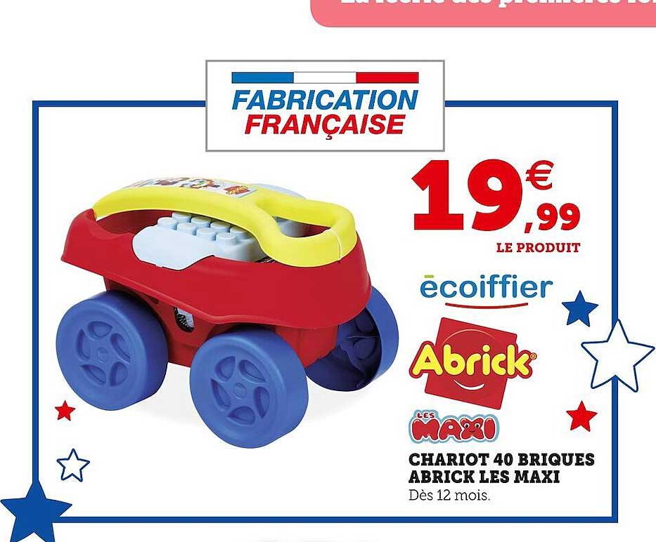 chariot 40 briques abrick les maxi écoiffier