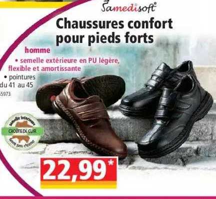 chaussures confort pour pieds forts homme samedi soft