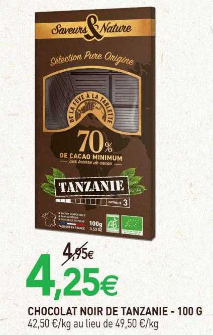 chocolat noir de tanzanie - 100 g