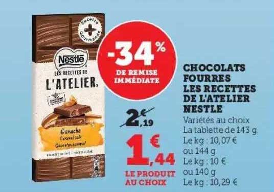 chocolats fourrés les recettes de l'atelier nestlé