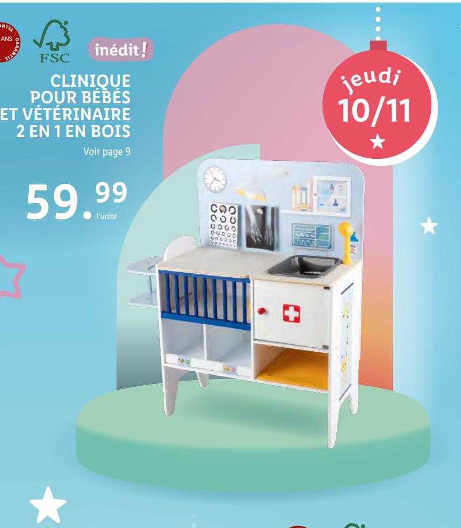 clinique pour bébés et vétérinaire 2en1 en bois