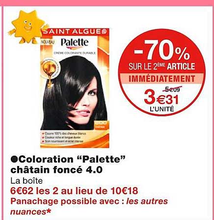 coloration "palette" châtain foncé 4.0